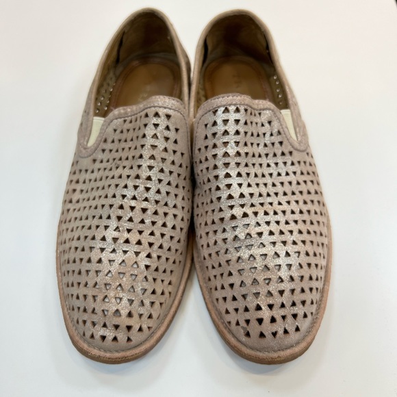 Trask 6.5 Ali Flats Perforated Suede Rose Metallic Slip On Shoes - Picture 5 of 8